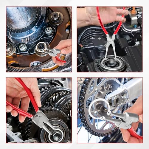 TOOLEAGUE 5" Small Snap Ring Pliers Set, Mini Circlip Pliers Kit, 4 Pcs - Image 4