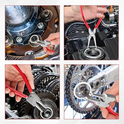 TOOLEAGUE 5" Small Snap Ring Pliers Set, Mini Circlip Pliers Kit, 4 Pcs - Image 4