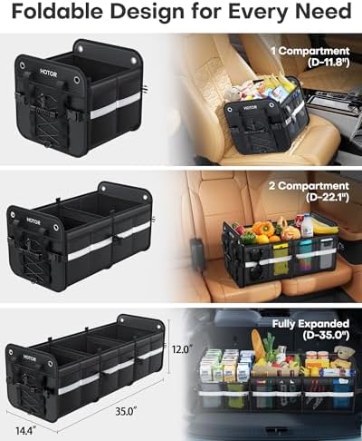 HOTOR Trunk Organizer for SUV – Car Storage Box Collapsible Car Organizer - Image 2