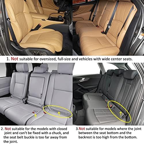 West Llama Pu Leather Car Seat Bottom Covers Protectors Include 1 Pair Front Driver Seat Pad Mat and 1 Rear Bench Cover Universal Fit 90% Vehicles,Gray - Image 2
