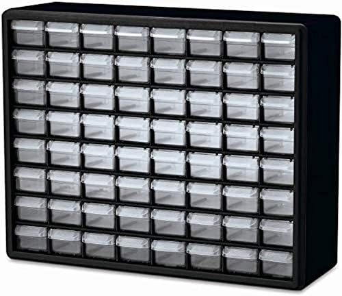Akro-Mils 24 Cabinet 10724, Plastic Parts Storage Hardware and Craft Cabinet, Black & 10164 64 Drawer Plastic Parts Storage Hardware and Craft Cabinet, 20" x 15.75", Black - Image 6
