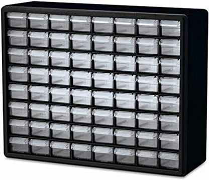 Akro-Mils 24 Cabinet 10724, Plastic Parts Storage Hardware and Craft Cabinet, Black & 10164 64 Drawer Plastic Parts Storage Hardware and Craft Cabinet, 20" x 15.75", Black - Image 6