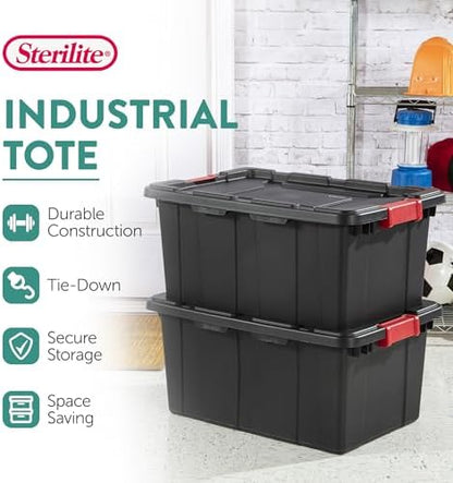 Sterilite Industrial Storage Tote with Lids for Garage, 15 Gallon, 18-Pack - Image 2