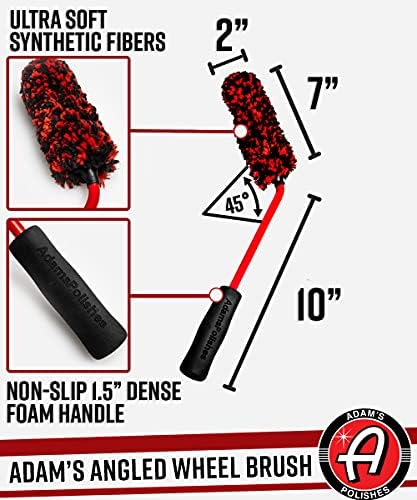Adam's Polishes Angled Wheel Detailing Brush - Car Cleaning Wheel Brush |Use W/Wheel Cleaner, Rim Cleaner, Chrome Cleaner | Car Wash Brush Cleans Brake Dust from Barrels & Hard to Reach Areas (Small) - Image 2