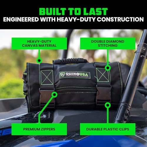 Rhino USA Tool Bag Roll - Heavy Duty Canvas Organizer for Tools - Image 3