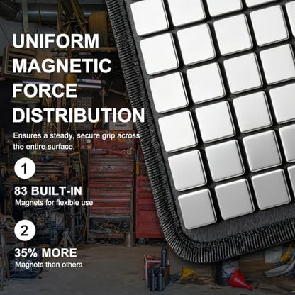 Flexible Magnetic Tool Mat & Holder for Mechanics, Professional Non-Slip 13"x10" Magnetic Pad for Tools, Heavy Duty Magnet Mat for Garage, Workshop & Auto Repair (Black) - Image 4