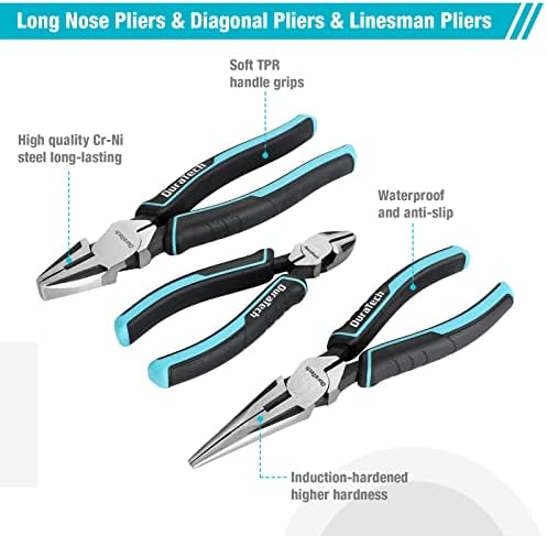 DURATECH 7-Piece Pliers Set with Rolling Pouch,Cr-Ni Construction - Image 4