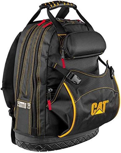 CAT 18-Inch Pro Tool Back Pack, 32 Pockets for Tool Storage and Organization, Premium 1680D Water-Resistant Polyester Weave, Padded Shoulder and Waist Support, Molded Bottom - 980197N by Unknown