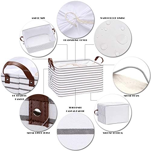 Hinwo 31L Large Canvas Storage Bin with Lid and Handles - Image 4