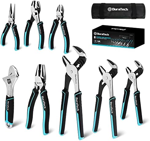 DURATECH 8-Piece Pliers Set with Rolling Pouch, Cr-V/Cr-Ni Construction by DURATECH