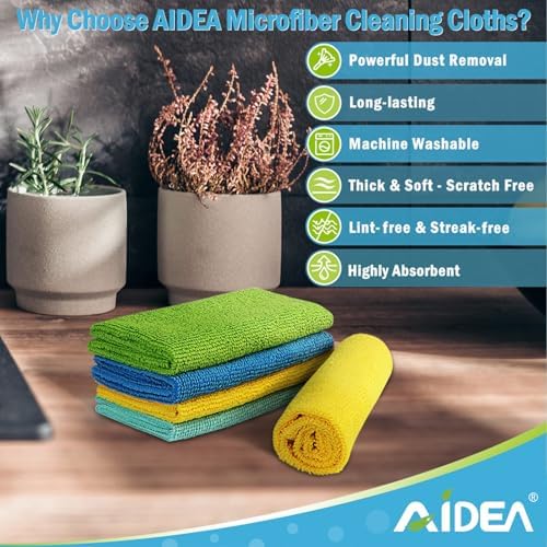 AIDEA Microfiber Cleaning Cloth, 500PK, Soft Absorbent Rags, Shop Towels, Microfiber Towels for Cars, Kitchen Towels, Dusting Cloth for Home, Window, Cleaning Supplies, 12"×12" - Image 7
