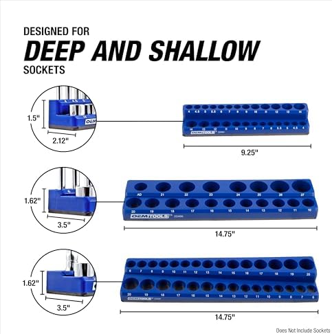 OEMTOOLS 22486 3-Pc Magnetic Socket Organizer to Hold 68 Metric Sockets - Image 4