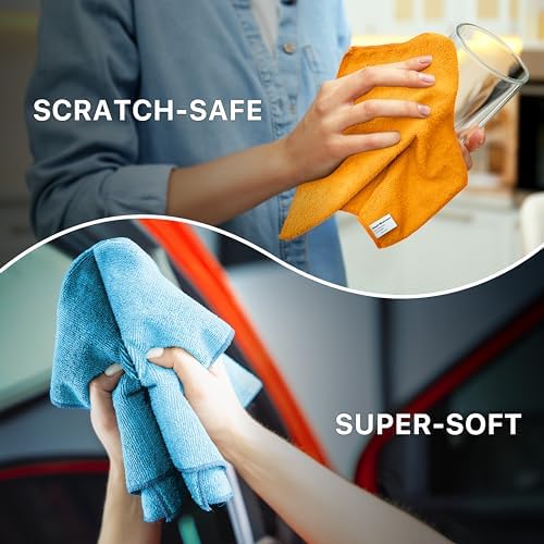 Simple Houseware 12" x 16" Microfiber Cleaning Cloth 50 Pack, 4 Colors - Image 4