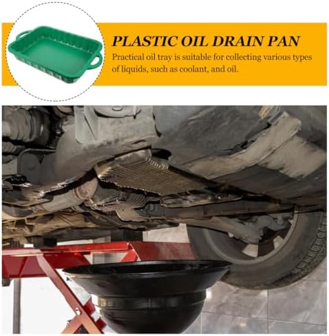 IMIKEYA Large Oil Drain Pan 23.5Inch Heavy Duty Plastic Leakproof Transmission Coolant Fluid Catcher Pan for Changing Oil Under Car Truck SUV Automotive Repair Garage Use (Green) - Image 6