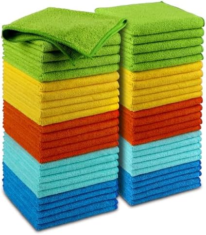 AIDEA Microfiber Cleaning Cloth-50PK, Microfiber Towels for Cars, 12"×12" by AIDEAHOME