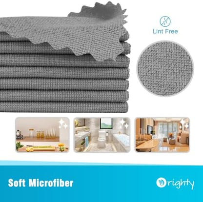 Orighty Microfiber Cleaning Cloth, 800 Pack Highly Absorbent Cleaning Rags, Household Cleaning Supplies, Reusable Microfiber Towels Lint Free Cloths for House, Kitchen, Car Care, 12x11 inch, Grey - Image 2