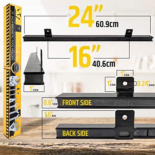 HMmagnets 24" Heavy-Duty Magnetic Tool Holder (Upgraded Version) - Extremely Powerful Magnetic Pull Force to Hold Heavy Tools - Professional Space-Saving Magnetic Bar - Tool Organizer Rack/Strip - Image 4