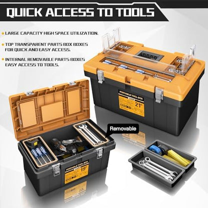 AIRAJ Tool Box 4 In 1 Set, Portable Tool Box Organizers, 15”+17”+19”+21” - Image 4
