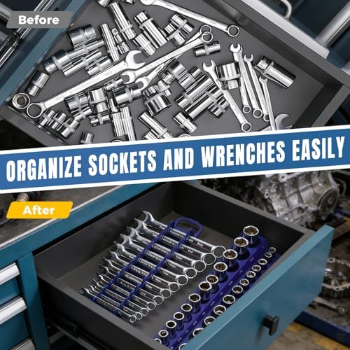 9PCS Magnetic Socket Organizer & Magnetic Wrench Organizer Set - Image 6