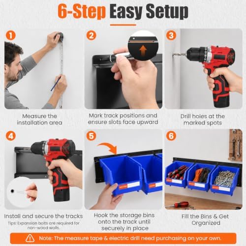 14pc Wall-Mounted Storage Organizer Mixed V1 V2 Combo Blue - Image 4
