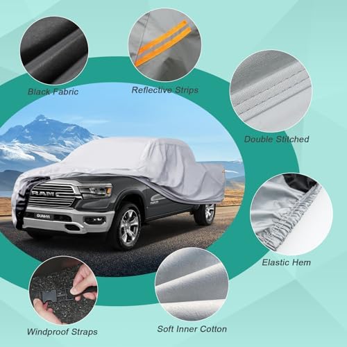 GUNHYI 6 Layer Pickup Truck Cover Waterproof All Weather(Up to 210 inch) - Image 5