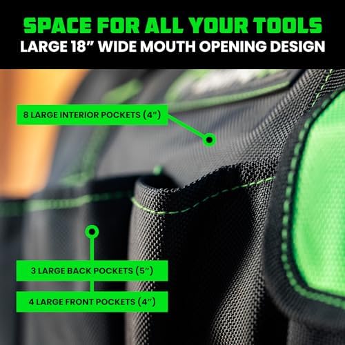 Rhino USA Tool Bag (18-Inch) - Heavy Duty Wide Mouth Tote for Men - Image 4