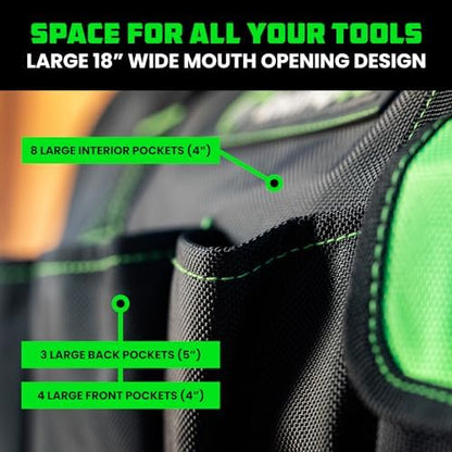 Rhino USA Tool Bag (18-Inch) - Heavy Duty Wide Mouth Tote for Men - Image 4