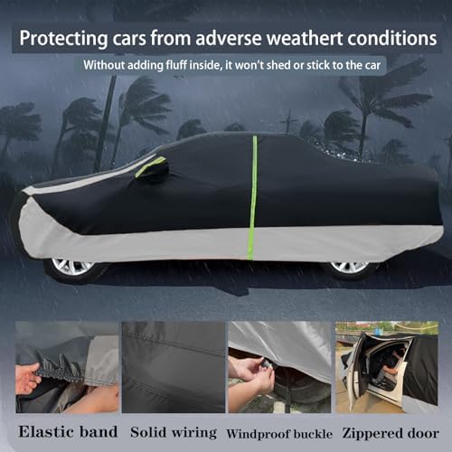 Waterproof Heavy Duty Truck Cover Custom Full Exterior Covers with Sunshade, Cotton Liner, Breathable Ventilation Mesh and Zipper, Fit (Truck XL-Length 240 to 254 inch) - Image 4