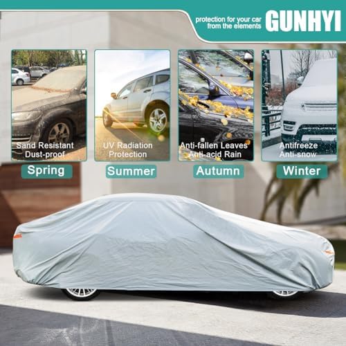 GUNHYI Waterproof 6-Layer Coupe&Sports Car Cover(Length Up to 163 Inches) - Image 4