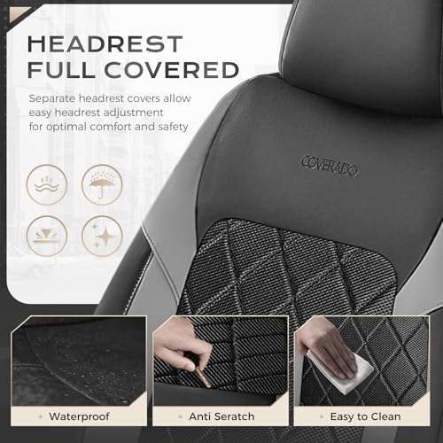 Coverado Car Seat Covers, Seat Covers Full Set, 5 Seats Automotive Seat Cover, Mesh Breathable Seat Protectors, Universal Fit for Most Cars - Image 4