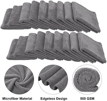 Shimeyao 30 Pcs 16 x 16 Inch Microfiber Car Towels, 500 GSM Edgeless Plush - Image 3