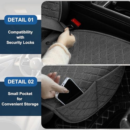 Linen Car Seat Covers for Cars, Front Car Seat Cover Protectors with Storage Bags, Anti-Slip & Soft Automotive Seat Cushion Universal Fit for Most Sedan, SUVs, Vehicles (Deep Grey) - Image 6