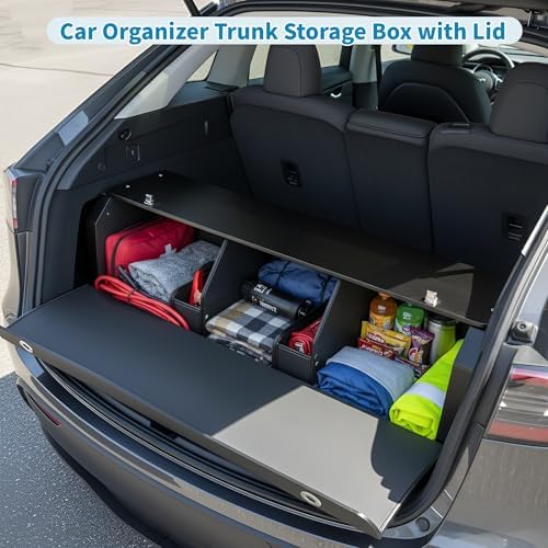 Trunk Organizer for SUV, Leather Car Organizers and Storage With Lid - Image 2