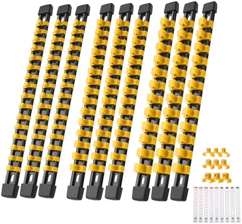 Reniteco 9-Pack Socket Organizer Set, 1/4" x 48 3/8" x 45 1/2" x 36 Clips by Reniteco