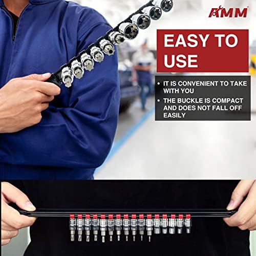 AMM 9PCS Socket organizer, 1/4" 3/8" 1/2" Drive Heavy duty socket holder - Image 6