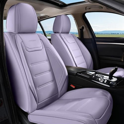 Coverado Car Seat Covers, Front Covers for Cars, Car Seat Cover Front Seats, Car Seat Protector Waterproof, Leather Car Seat Cushion, Universal Interior Covers Seat Protectors for Most Cars Purple by COVERADOAUTO