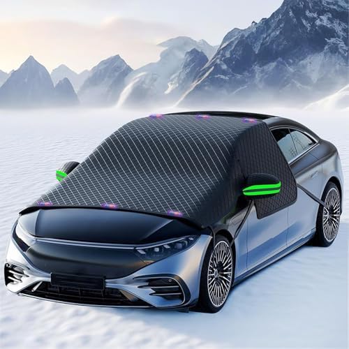 Windshield Snow Cover, Car Windshield Cover for Ice and Snow, Automotive Large Magnetic Windshield Frost Cover with Side Window and Mirror Protector in Winter, Suitable for Most Vehicle,Sedan,SUV by Unknown