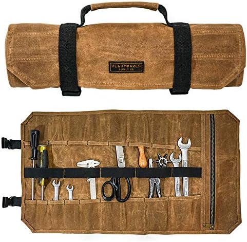 Readywares Tool Roll Bag | Waxed Canvas Tool Organizer, 18 Pockets by Readywares