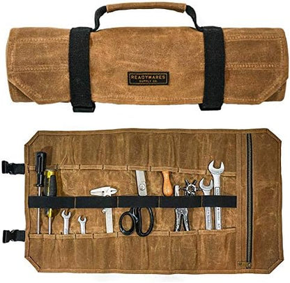 Readywares Tool Roll Bag | Waxed Canvas Tool Organizer, 18 Pockets by Readywares