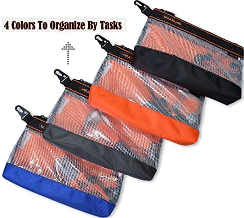 WELKINLAND Clear Tool Pouch, 4-Pack 12-Inch Zippered Tool Pouch - Image 2