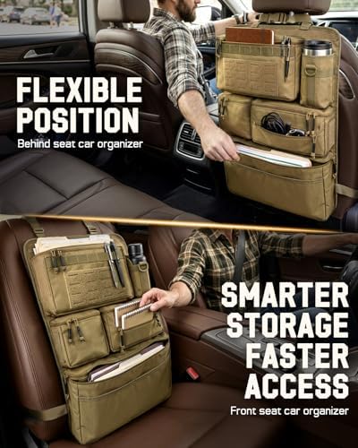 All in One Car Seat Back Organizer Fit Most Cars SUV Trucks Jeeps - Image 6