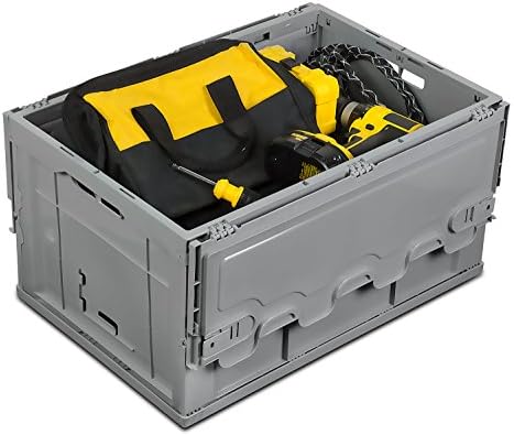 Mount-It! Collapsible Plastic Storage Crate, 65L, 1-Pack - Image 3