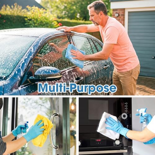 Shimeyao 30 Pcs 16 x 16 Inch edgeless Microfiber Plush Towels for Cars Detailing Drying Wash Polishing Absorbent Cleaning Cloths, 500 GSM (Light Blue, White, Yellow) - Image 6