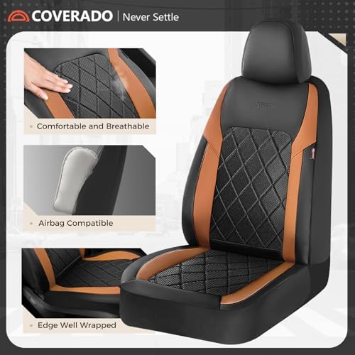 Coverado Car Seat Covers, Seat Covers Full Set, 5 Seats Automotive Seat Cover, Mesh Breathable Seat Protectors, Universal Fit for Most Cars - Image 2