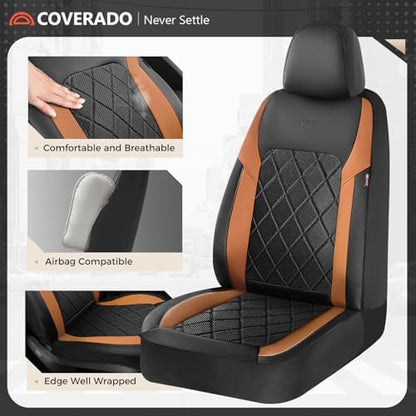 Coverado Car Seat Covers, Seat Covers Full Set, 5 Seats Automotive Seat Cover, Mesh Breathable Seat Protectors, Universal Fit for Most Cars - Image 2