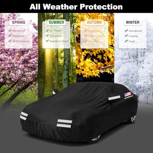Sedan Car Cover Waterproof All Weather Full Car Covers 196''Lx72''Wx59''H - Image 7
