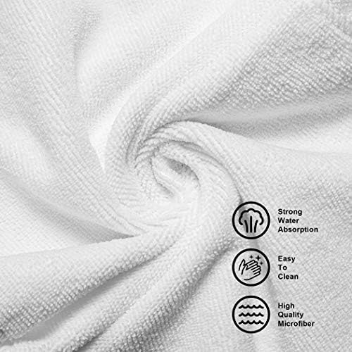 CARTMAN 14x14 Inch 30 Pack 280GSM Microfiber Cleaning Cloths, White - Image 5