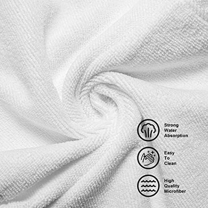 CARTMAN 14x14 Inch 30 Pack 280GSM Microfiber Cleaning Cloths, White - Image 5
