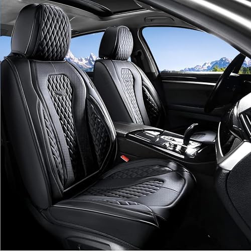 Coverado Seat Covers, Car Seat Covers Front Seats, Black Car Seat Cover, Waterproof Car Seat Covers, Car Seat Cushion, Front Car Seat Covers Leatherette Car Seat Protector Universal Fit Most Cars by COVERADOAUTO