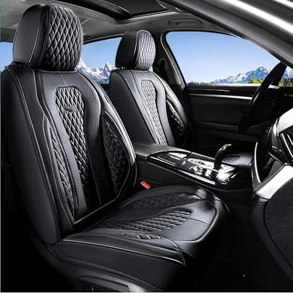 Coverado Seat Covers, Car Seat Covers Front Seats, Black Car Seat Cover, Waterproof Car Seat Covers, Car Seat Cushion, Front Car Seat Covers Leatherette Car Seat Protector Universal Fit Most Cars by COVERADOAUTO